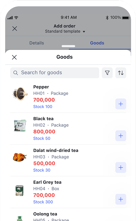 Create Orders & Quotes - Screen 1