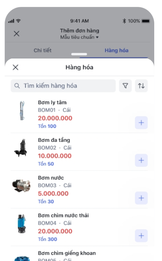 Lên đơn & báo giá - Screen 1