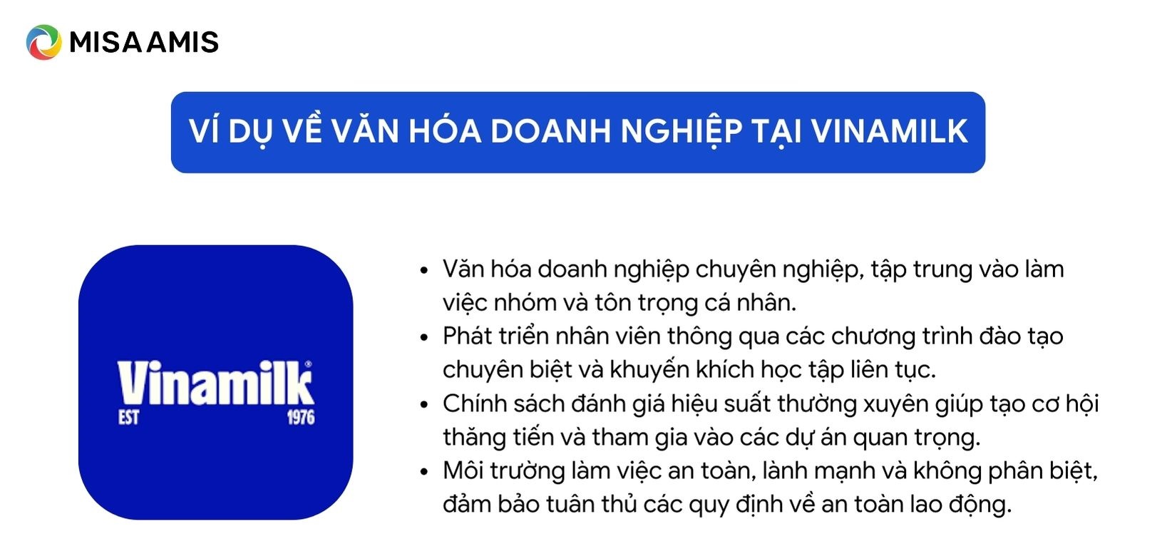 ví dụ về văn hóa doanh nghiệp Vinamilk