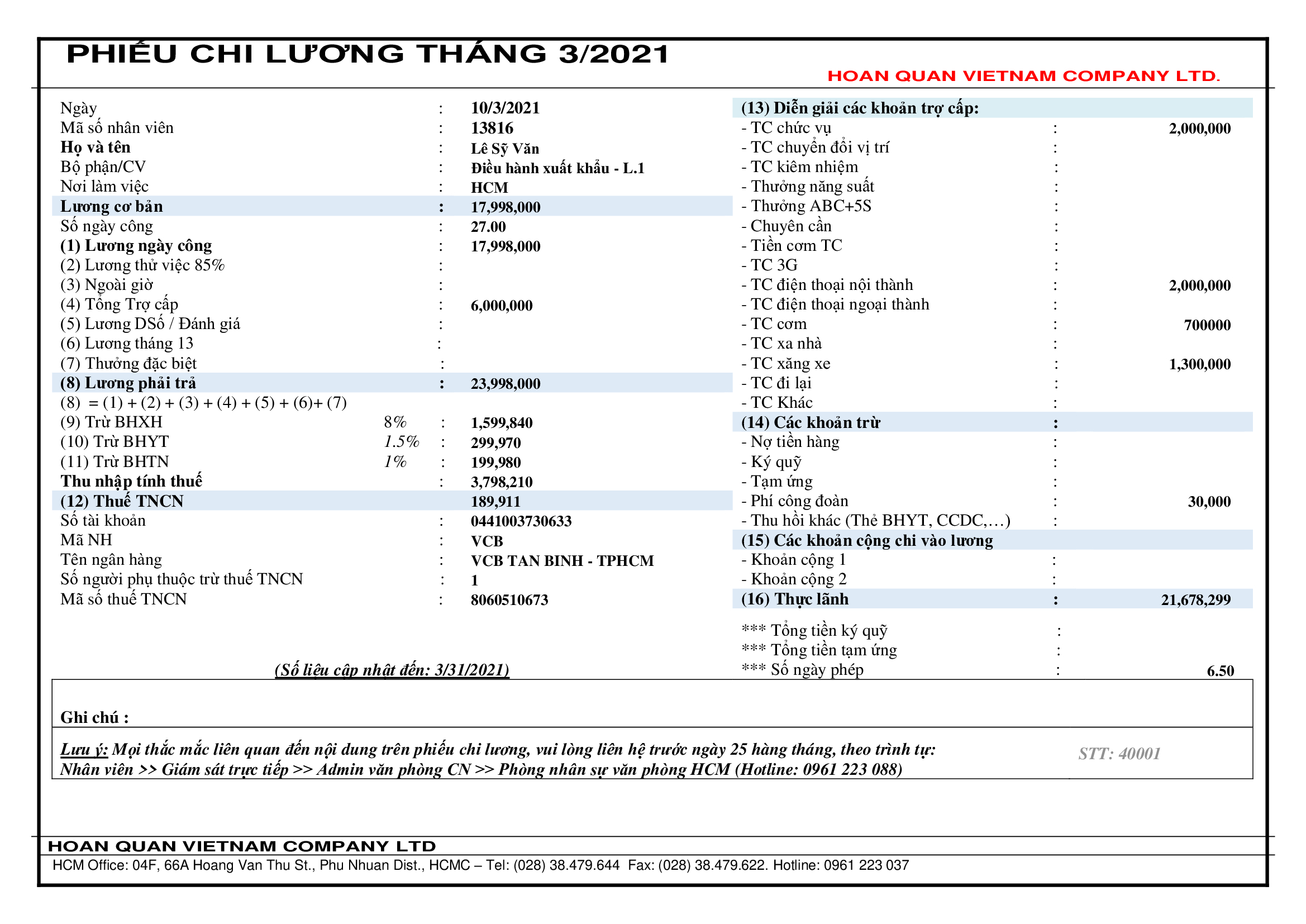 Mẫu phiếu thanh toán lương được dùng cho công ty Trung Quốc