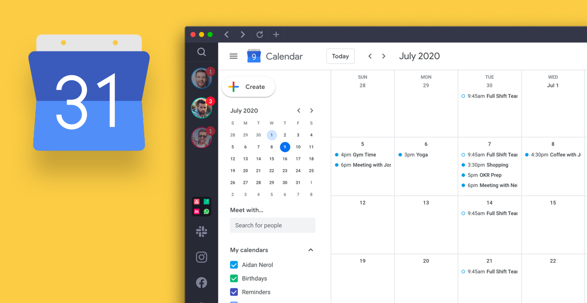 Phần mềm quản lý thời gian Google Calendar