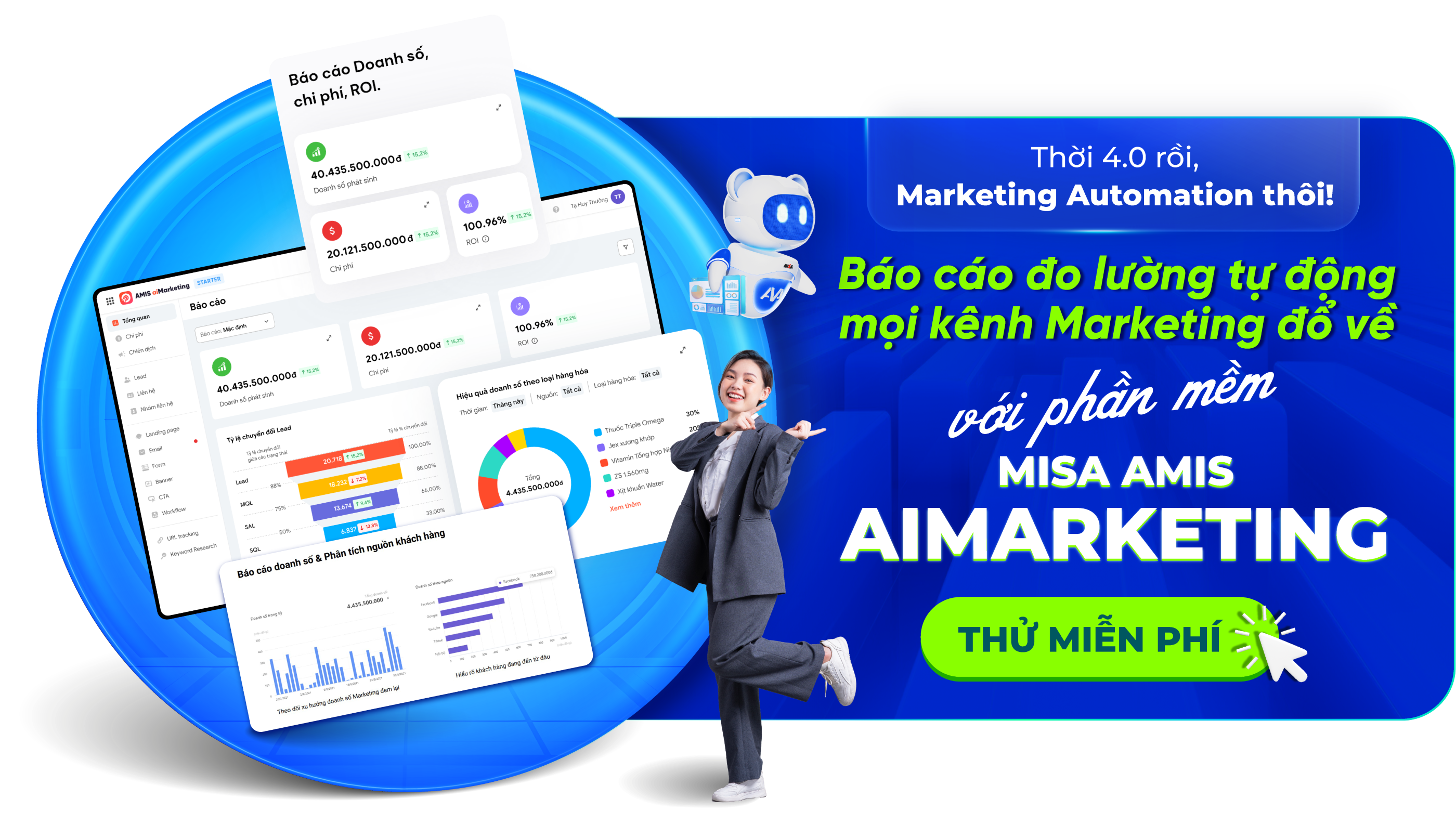 Báo cáo Marketing KPIs với MISA AMIS aiMarketing