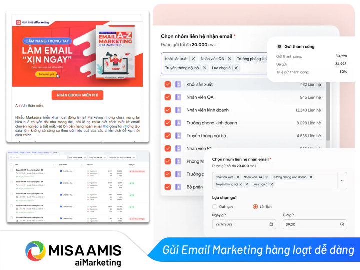 MISA AMIS aiMarketing tối ưu chiến dịch gửi email hàng loạt