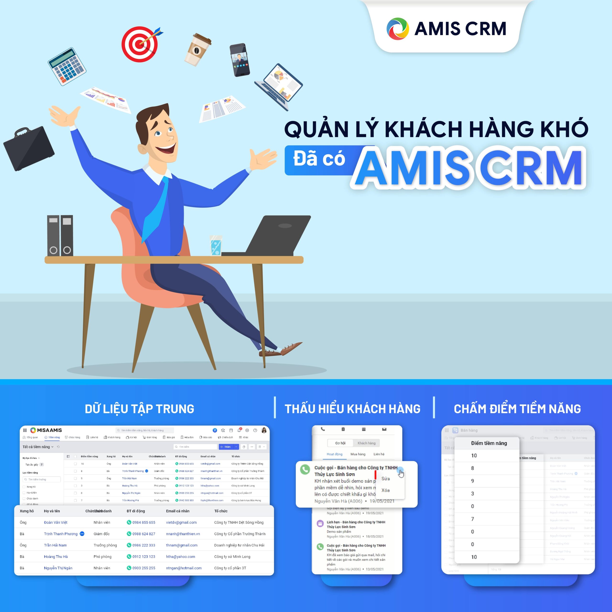 Quản lý khách hàng bằng AMIS CRM