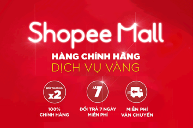 Shopee Mall tập hợp các gian hàng chính hãng với nhiều ưu đãi từ Shopee. Nguồn: Shopee
