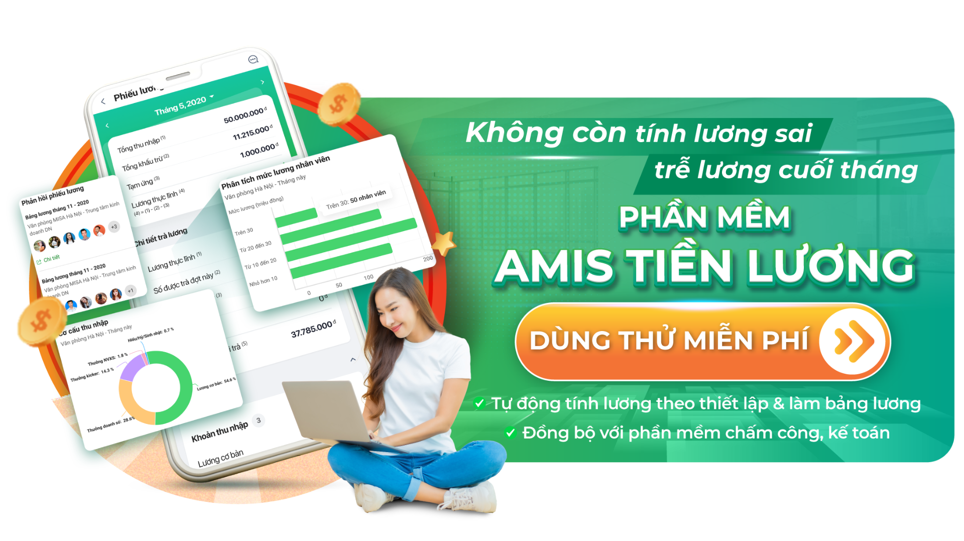 Phần mềm tính lương Misa Amis - Amis Tiền Lương