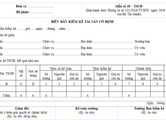 Biên bản kiểm kê tài sản và hướng dẫn cách lập theo Thông tư 133, 200