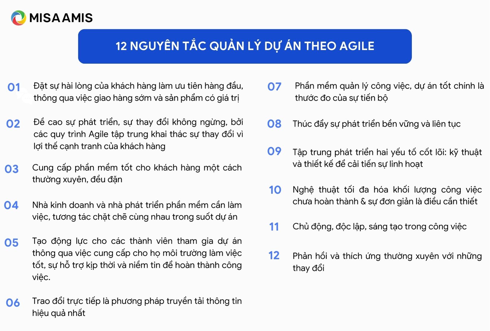 nguyên tắc quản lý dự án theo agile