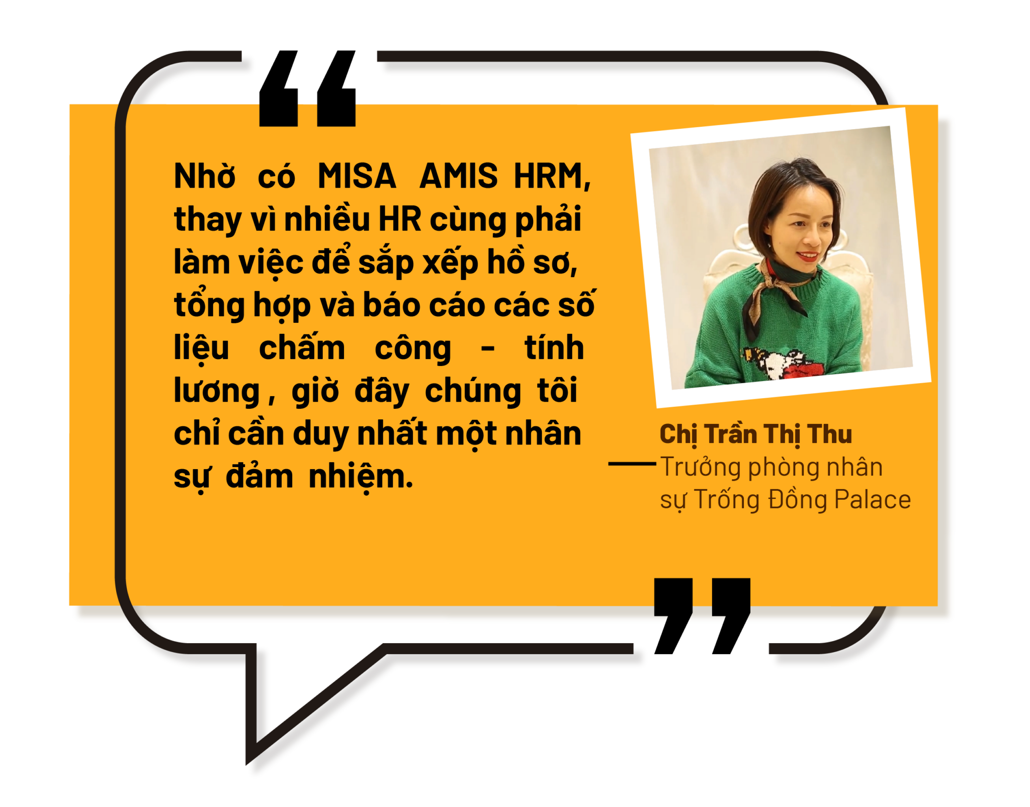 Chia sẻ của chị Thu - Phòng nhân sự của Trống Đồng Palace