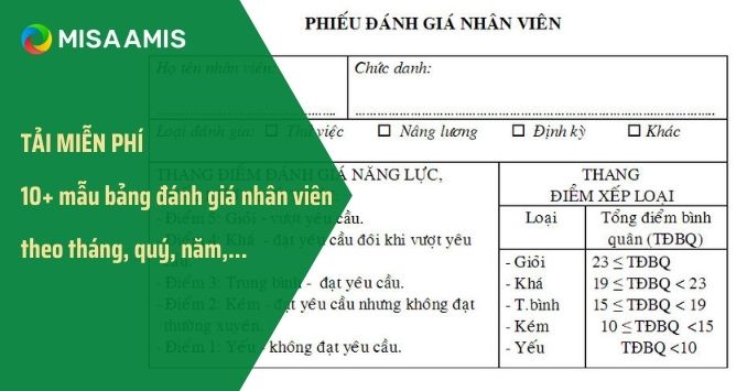 bảng đánh giá nhân viên