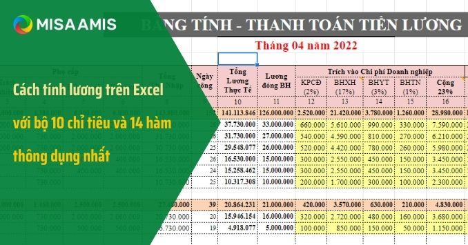 cách tính lương trên excel