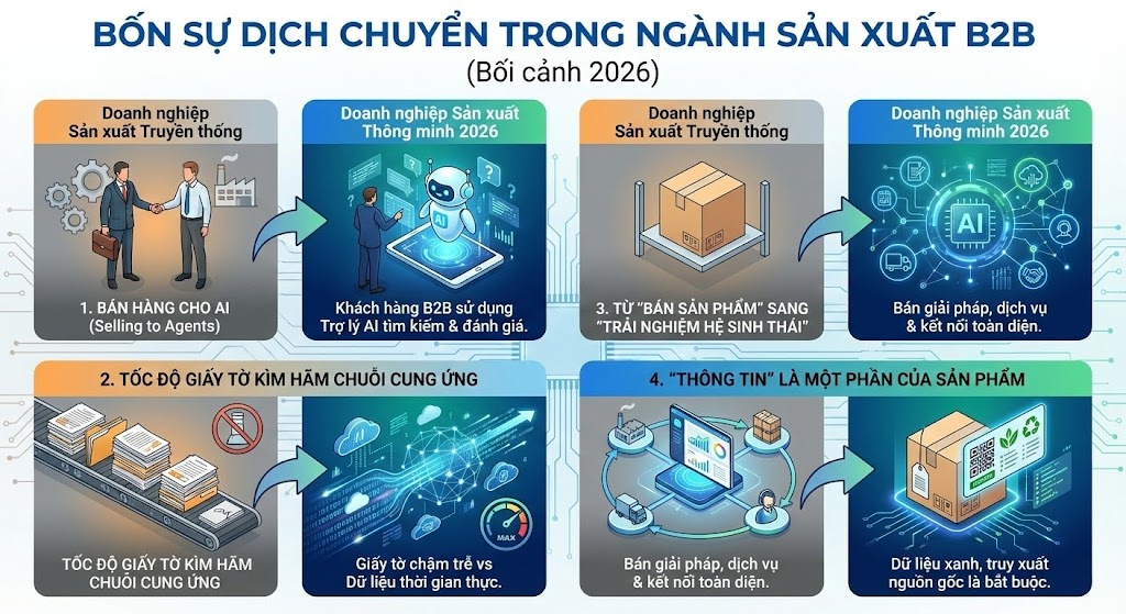 4 sự dịch chuyển doanh nghiệp sản xuất truyền thống đang phải đối mặt