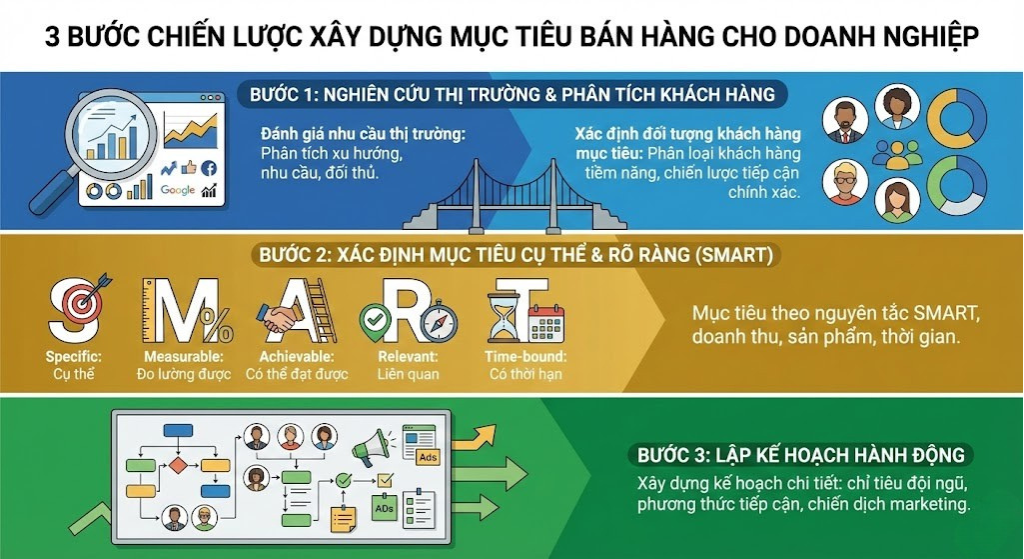 3 bước xây dựng mục tiêu bán hàng