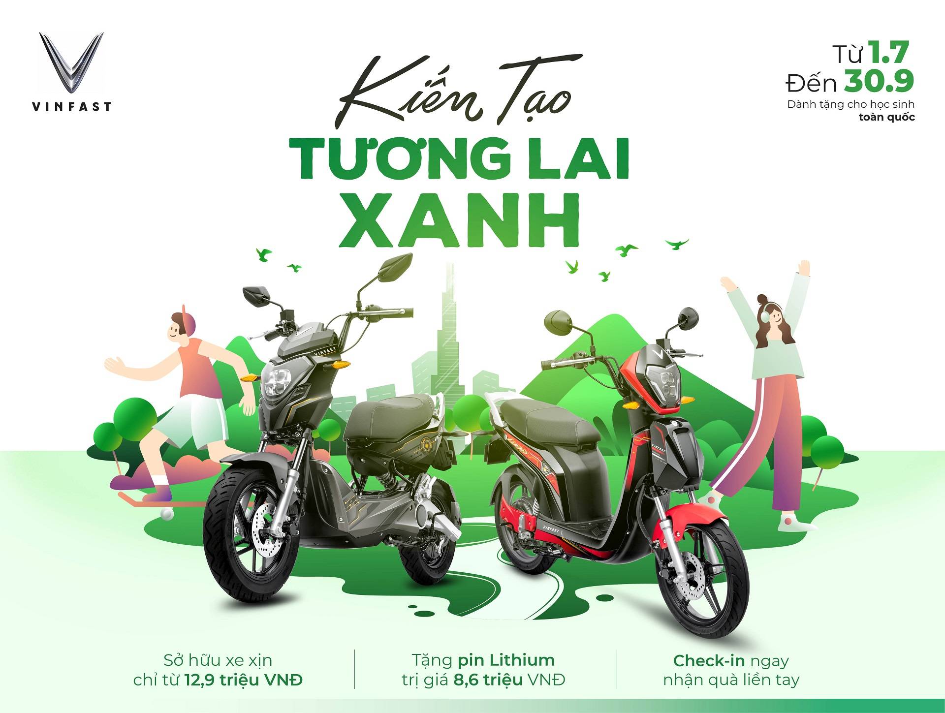 Chiến dịch xanh của VinGroup với hệ thống xe điện VinFast tiên phong trong lĩnh vực xe máy điện tại Việt Nam