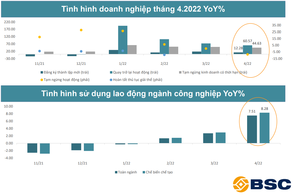 Tình hình các doanh nghiệp Việt Nam tháng 4/2022