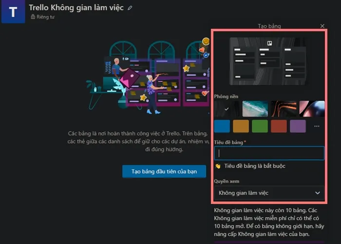 Cách tạo bảng trên Trello bước 2
