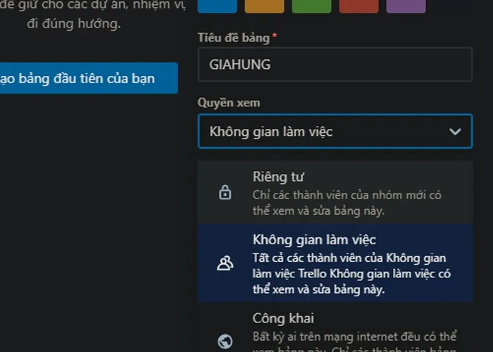 Cách tạo bảng trên Trello bước 3
