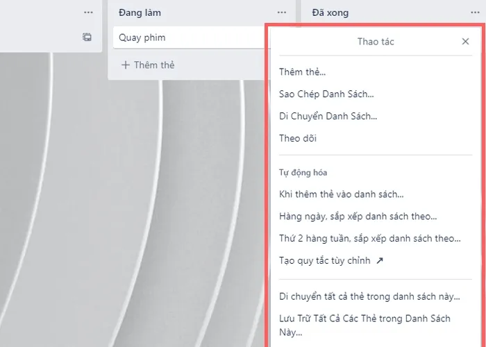 Cách tạo danh sách trên trello bước 3