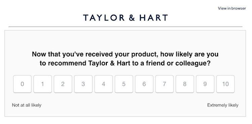 Minh họa email thương hiệu Taylor & Hart