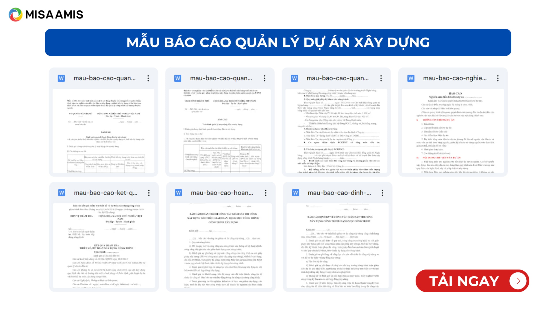 tải ngay mẫu báo cáo cho dự án xây dựng