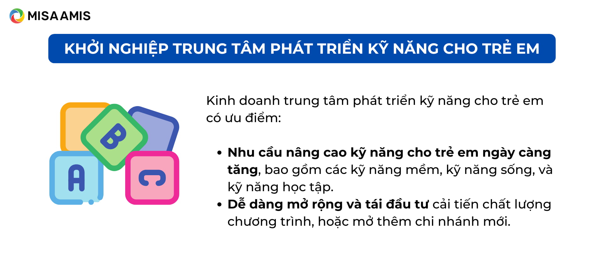 khởi nghiệp trung tâm giáo dục trẻ em