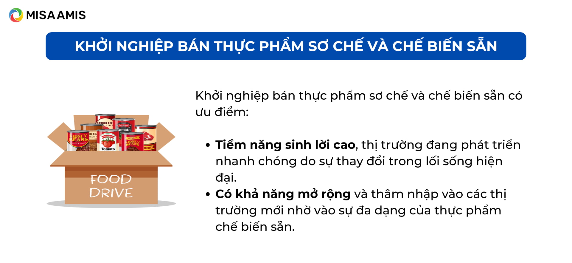 kinh doanh thực phẩm chế biến sẫn