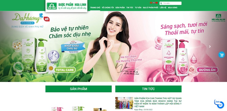 Website của thương hiệu dược phẩm Hoa Linh