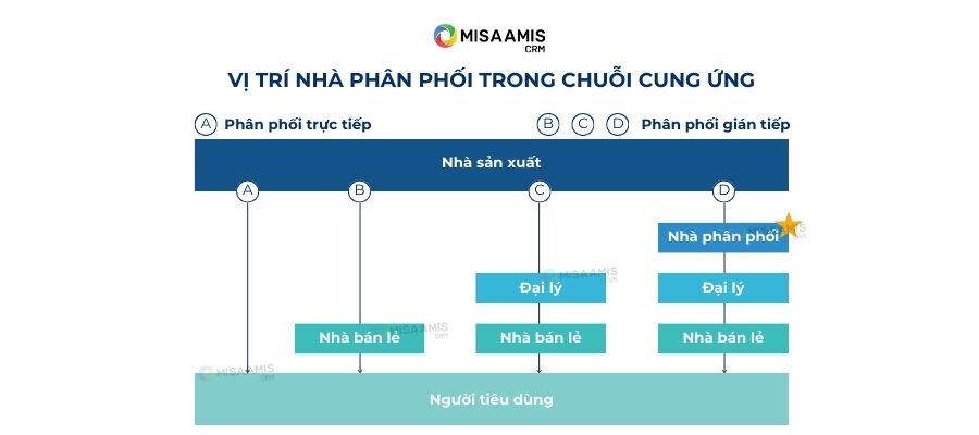 vị trí nhà phân phối trong chuỗi cung ứng