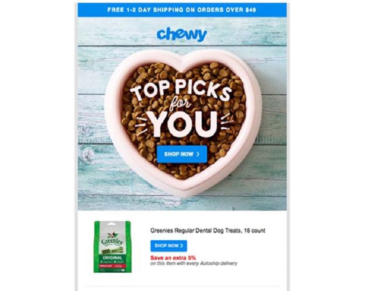 Chewy marketing email