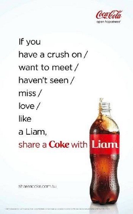 Thông điệp của Coca Cola nhắc nhở mọi người chia sẻ chai Coca với người họ muốn kết nối (nguồn: marketingmag.com.au)