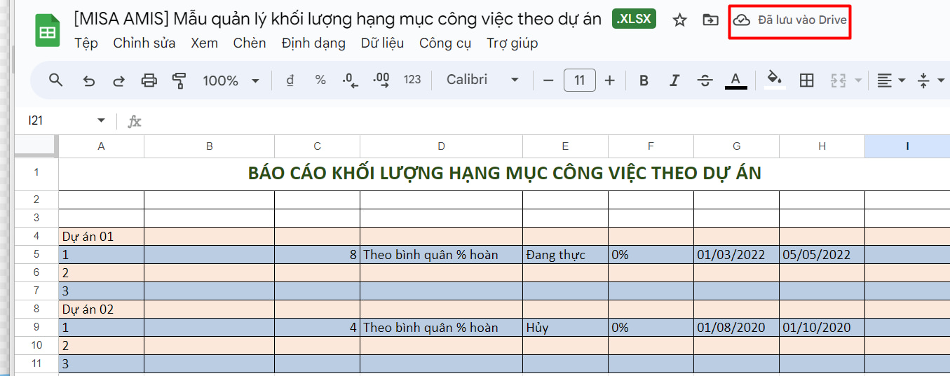 tự động lưu thay đổi vào drive