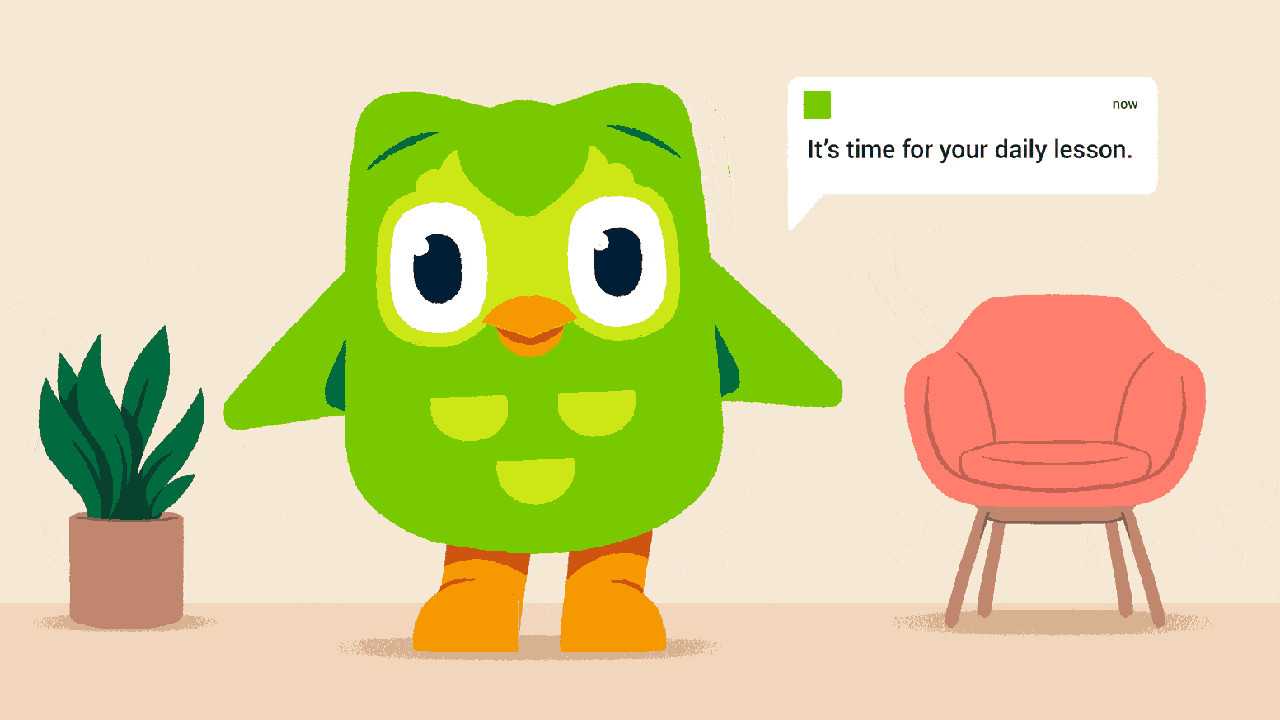 Brand character của Duolingo được biết đến là một chú cú xanh