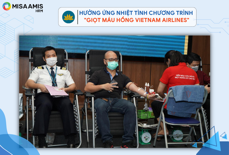 Người lao động hưởng ứng nhiệt tình trong chương trình Giọt máu hồng Vietnam Airlines