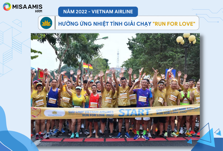 Các thành viên của Vietnam Airlines hưởng ứng nhiệt tình giải chạy vì cộng đồng “Run for love” năm 2022