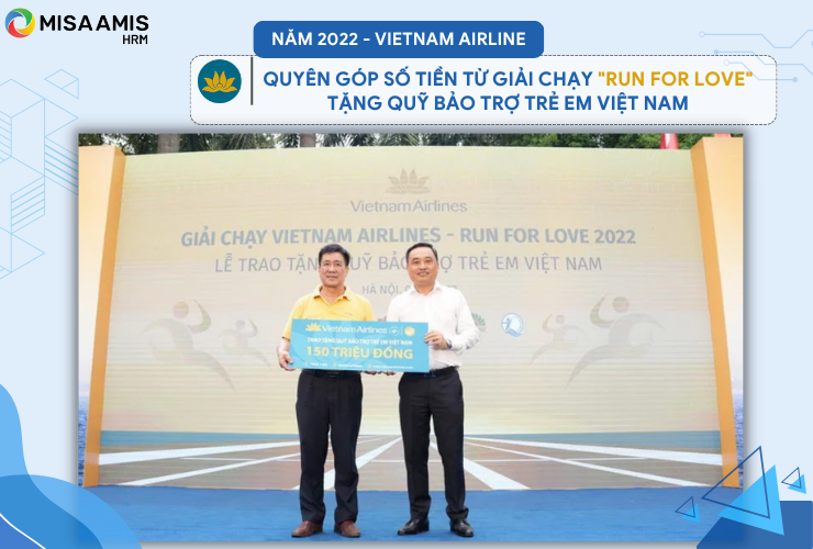 Số tiền ý nghĩa quyên góp được từ giải chạy “Run for love” dành tặng Quỹ bảo trợ trẻ em Việt Nam