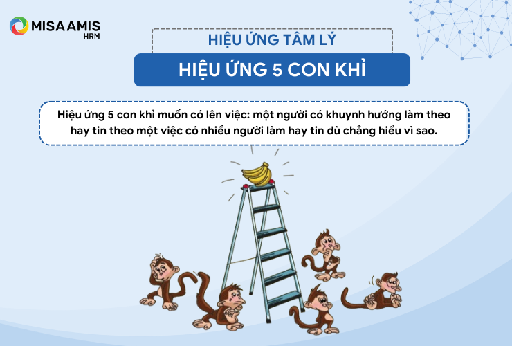 Hiệu ứng 5 con khỉ nói về khuynh hướng làm theo số đông