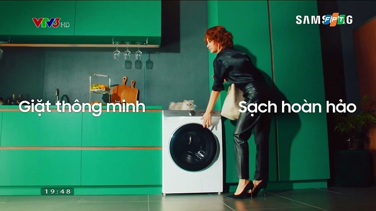 Nguồn: quảng cáo máy giặt Samsung trên VTV