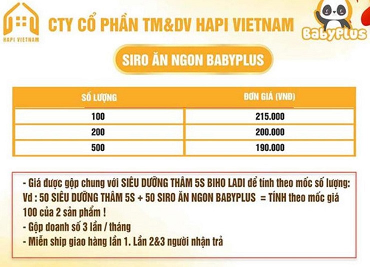 Chính sách giá của công ty bán buôn tổng hợp Hapi Việt Nam - Nguồn: Internet