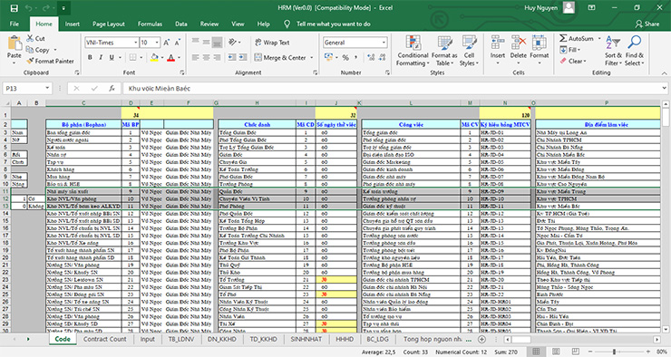 Sử dụng file Excel với những công thức khá phức tạp