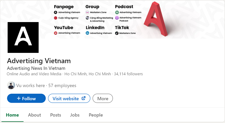 Linkedin của Advertising Vietnam