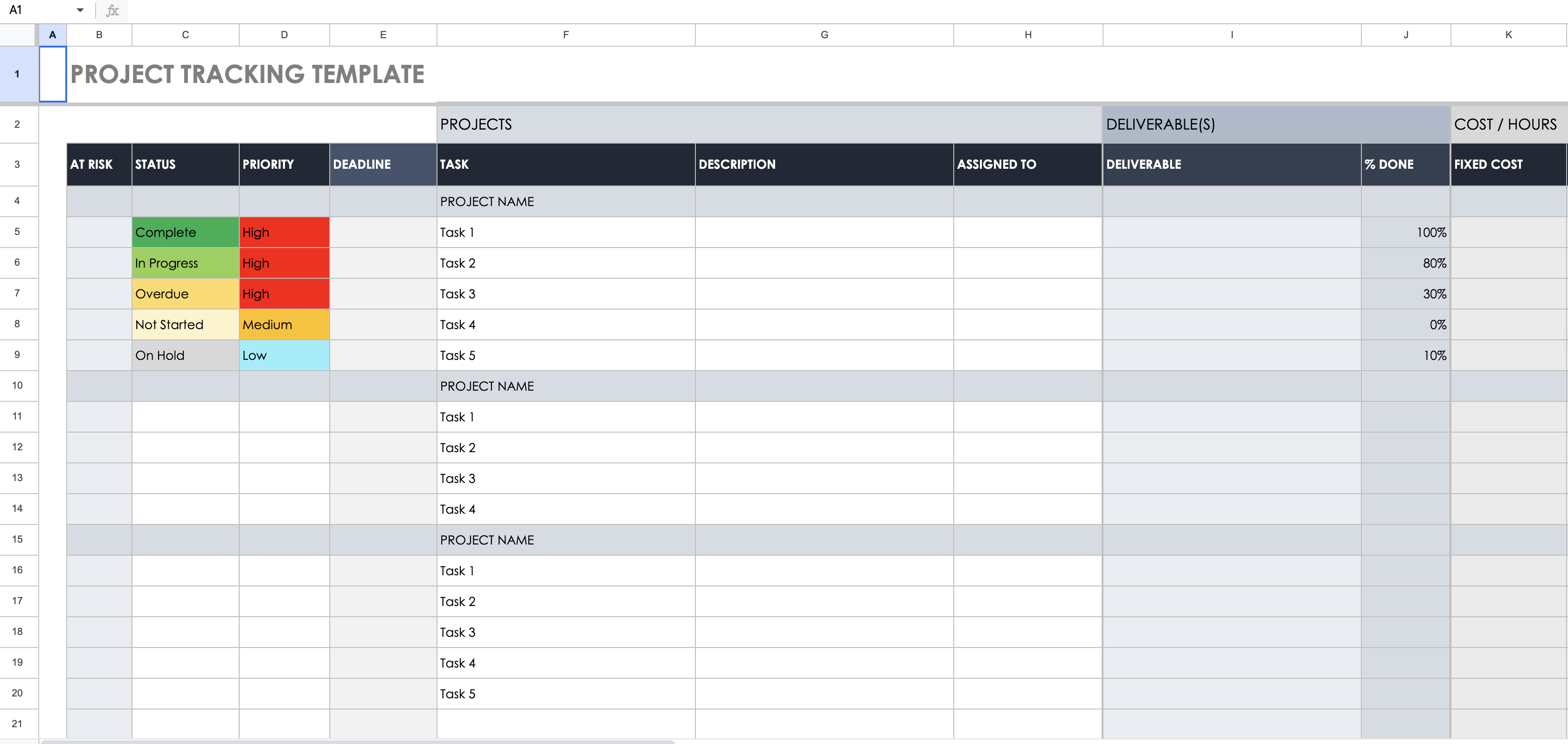 Mẫu bảng tiến độ thi công công trình bằng Excel