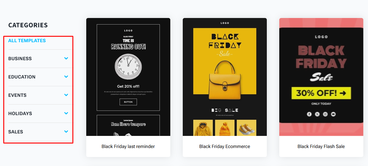 Kho template email đa dạng từ Getresponse