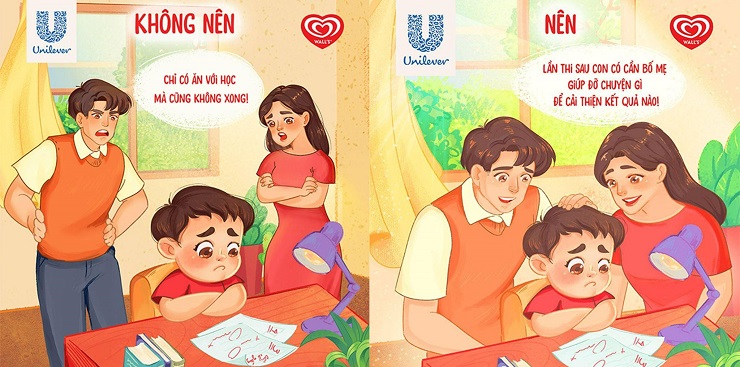 Unilever khéo léo thể hiện lại những tình huống cha mẹ vô tình gây ảnh hưởng tiêu cực đến sức khỏe tinh thần của trẻ - Nguồn: Internet