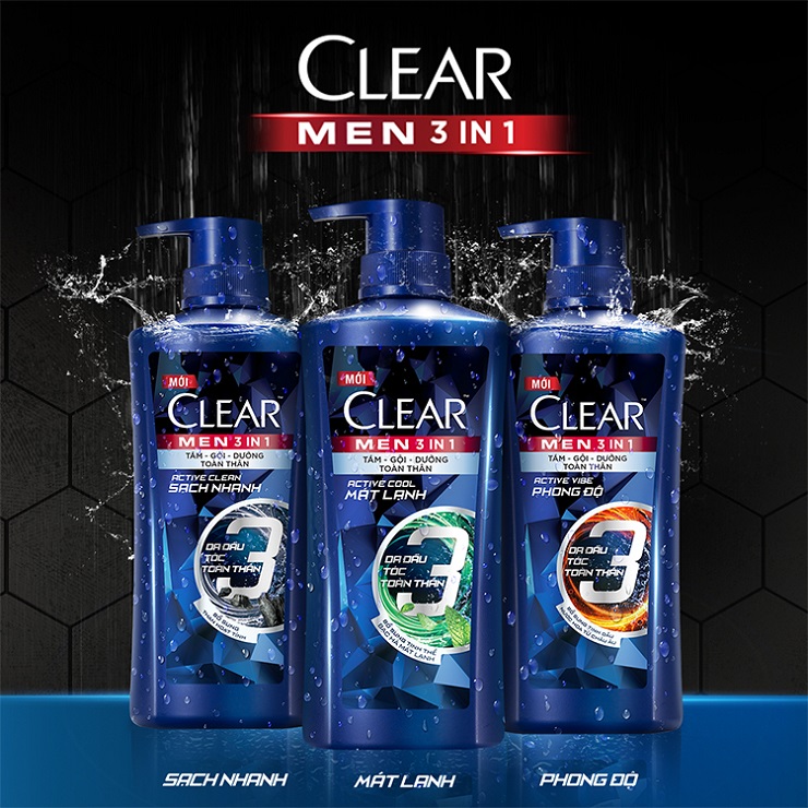 Sản phẩm Clear Men 3 trong 1 - phục vụ nhu cầu làm đẹp cơ bản của nam giới