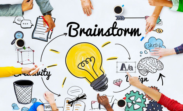 Brainstorm là một công cụ được sử dụng trong quá trình Design Thinking - Nguồn: Pinterest