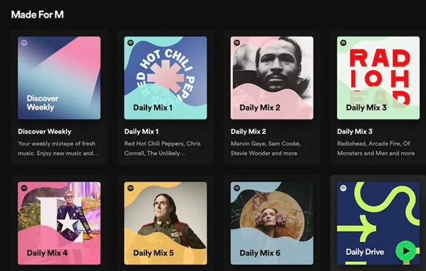 Playlist được Spotify xây dựng dựa trên thói quen nghe nhạc của người dùng (Nguồn: Internet)