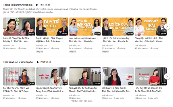Kênh youtube “Thái Vân Linh”