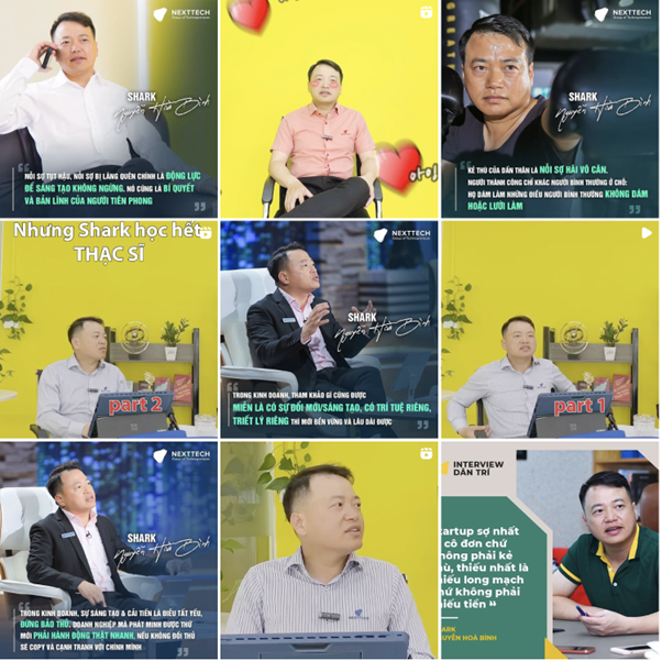 Trang cá nhân được thống nhất trong cách thiết kế và thể hiện nội dung của Shark Bình giúp gây thiện cảm và tạo sự tín nhiệm của người dùng với những gì ông chia sẻ (Nguồn: Instagram @shark.nguyenhoabinh)