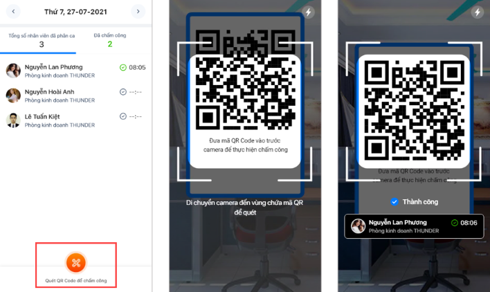 Chấm công QR Code dễ dàng với Phần mềm AMIS Chấm công 