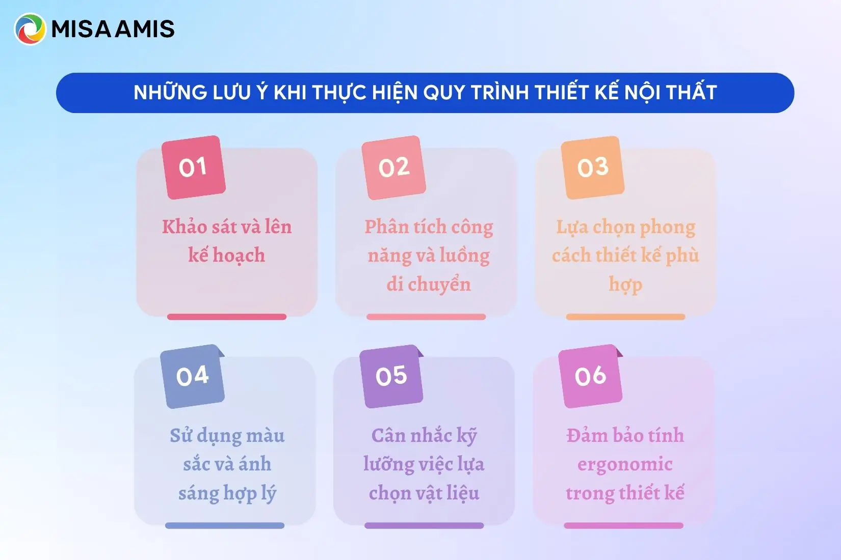 lưu ý khi thực hiện quy trình thiết kế nội thất